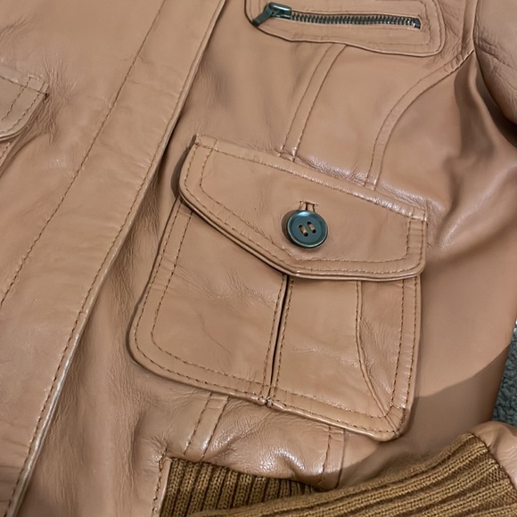 Real Leather Bomber Jacket Size 8 - Picture 2 of 8